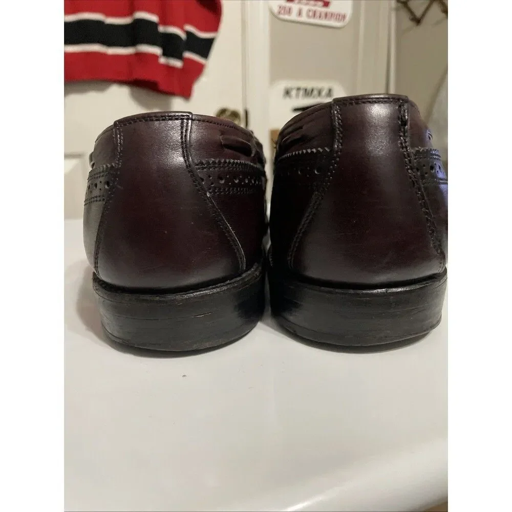 Allen Edmonds Arlington Wingtip Brogue Kiltie Tassel Loafers Burgundy Men's 10 D